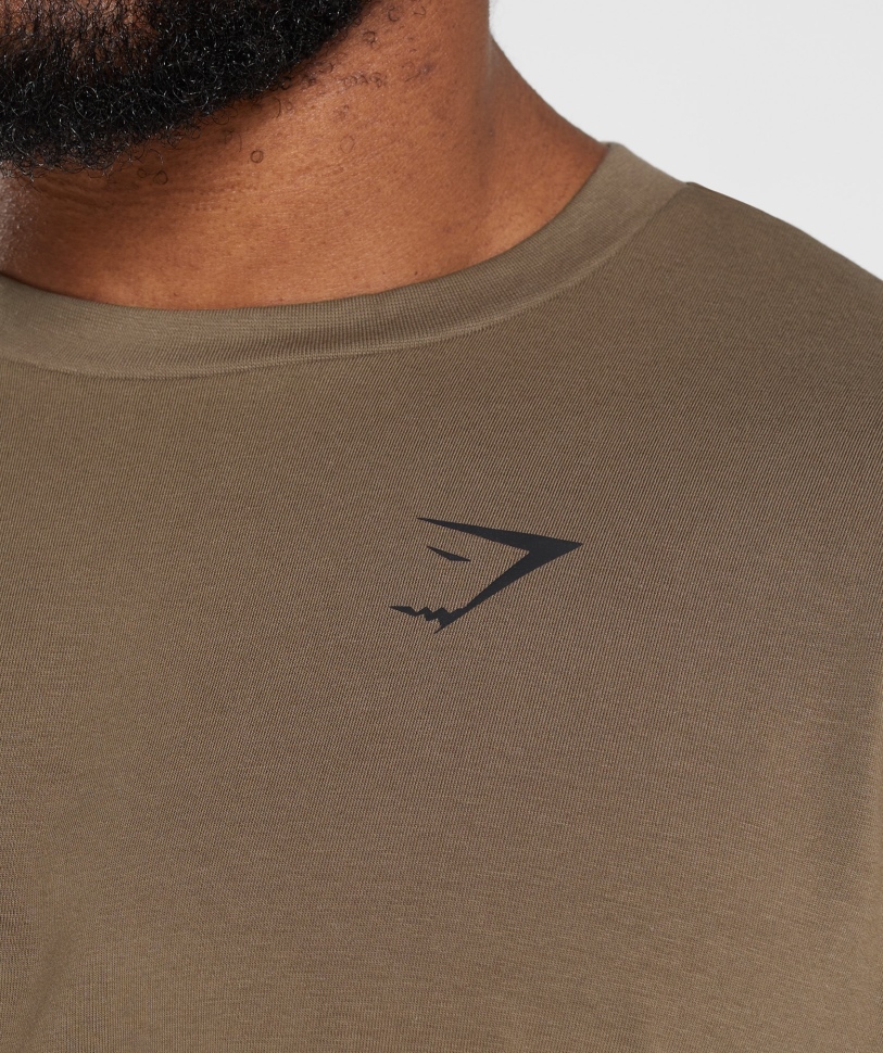 Gymshark απαραίτητο υπερμεγέθη μπλουζάκι Soul καφέ