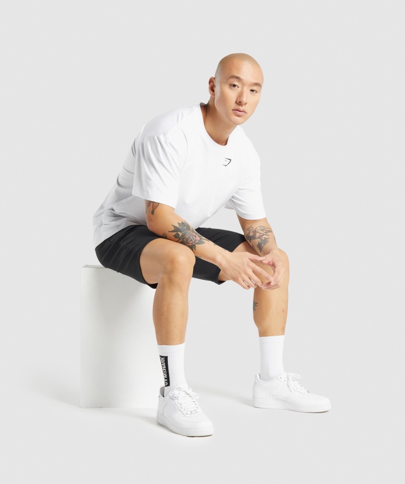 Gymshark απαραίτητο υπερμεγέθη μπλουζάκι λευκό