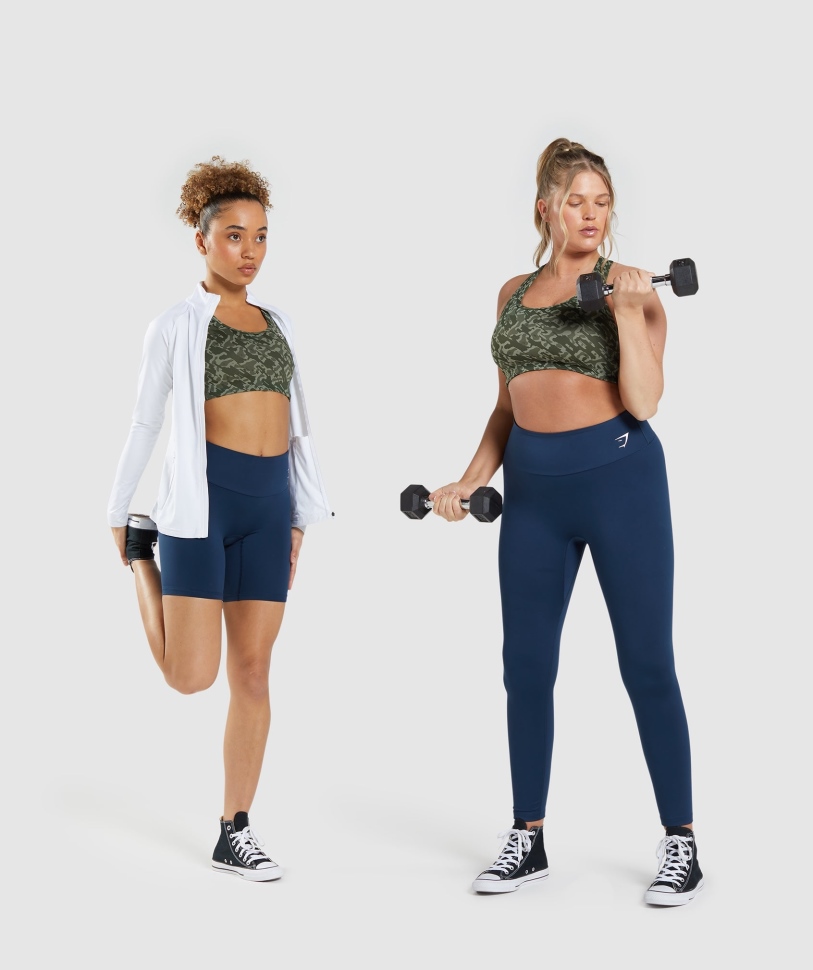 Gymshark βασικό αθλητικό σουτιέν Racer με πράσινη στάμπα