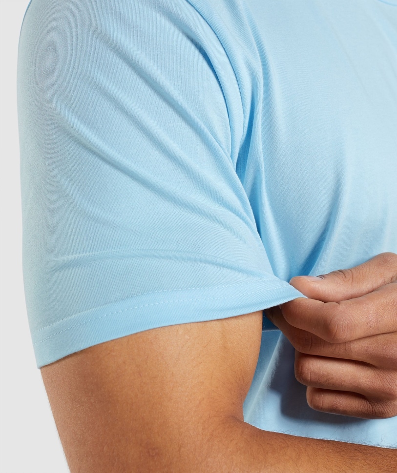 Gymshark απαραίτητο μπλουζάκι λινό μπλε