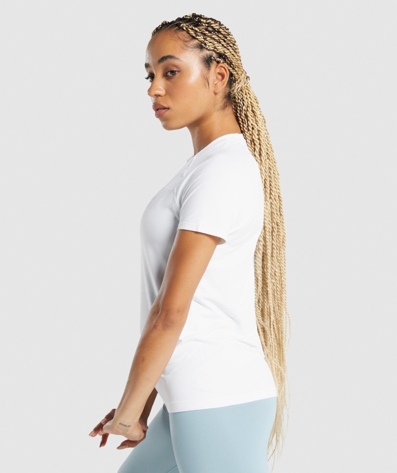 Gymshark ταιριάζει απρόσκοπτη φαρδύ μπλουζάκι λευκό