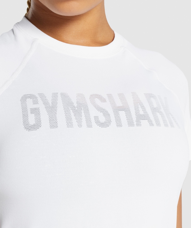 Gymshark ταιριάζει απρόσκοπτη φαρδύ μπλουζάκι λευκό