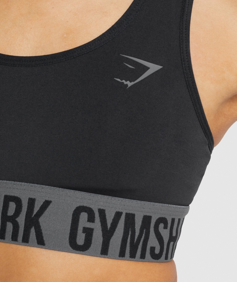 Gymshark Fit απρόσκοπτη αθλητικό σουτιέν μαύρο