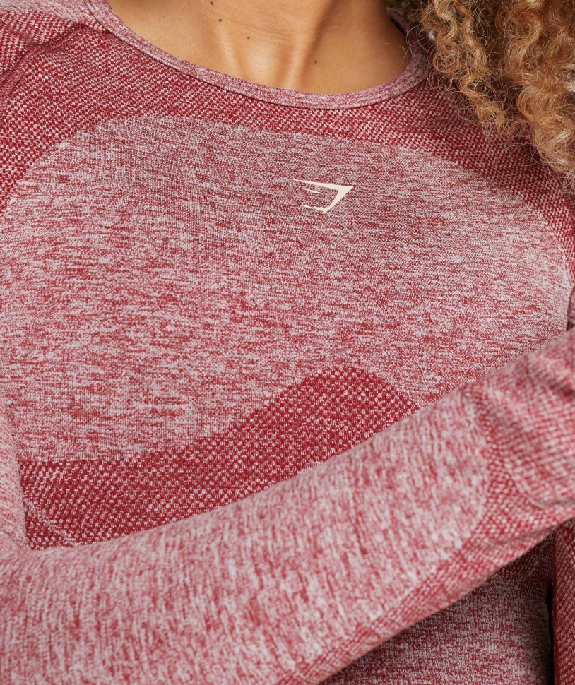 Gymshark Flex αθλητικό μακρυμάνικο Crop Top μπορντό μάργα