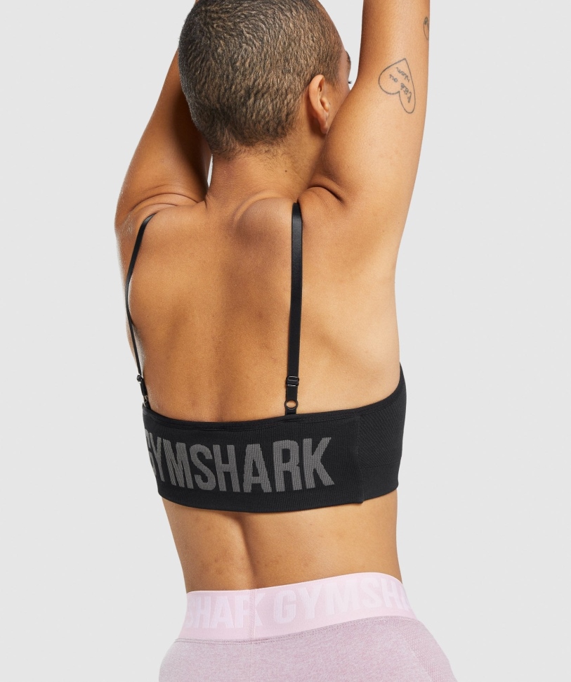 αθλητικό σουτιέν Gymshark Flex Strappy μαύρο-κάρβουνο