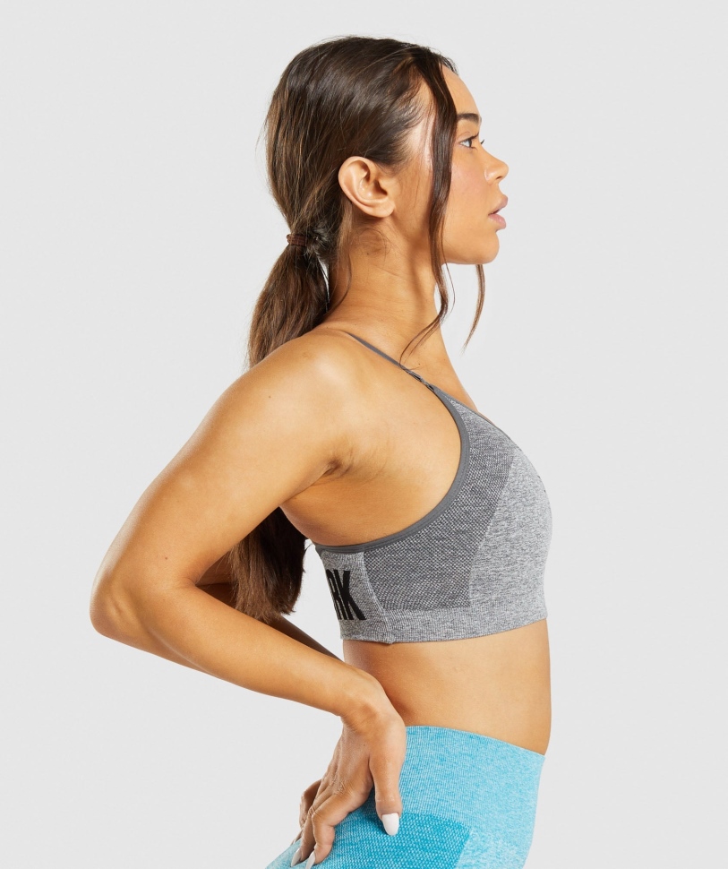 αθλητικό σουτιέν Gymshark Flex Strappy κάρβουνο γκρι Marl