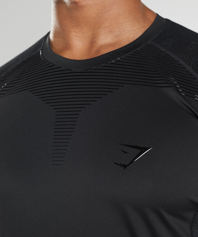 μακρυμάνικο μπλουζάκι Gymshark σε μαύρο χρώμα