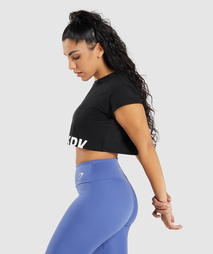 Gymshark Fraction Crop Top μαύρο