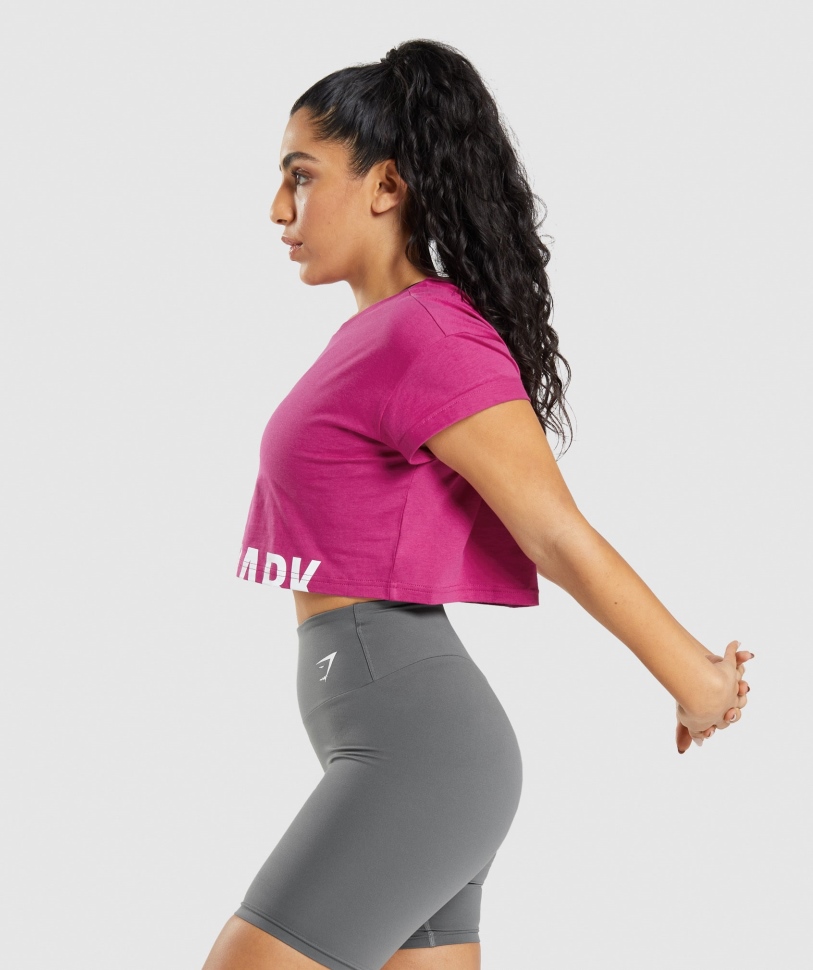 Gymshark Fraction Crop Top Dragon Pink