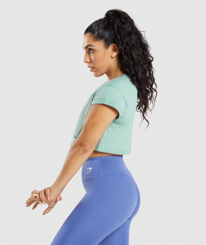 Gymshark Fraction Crop Top Maya Blue