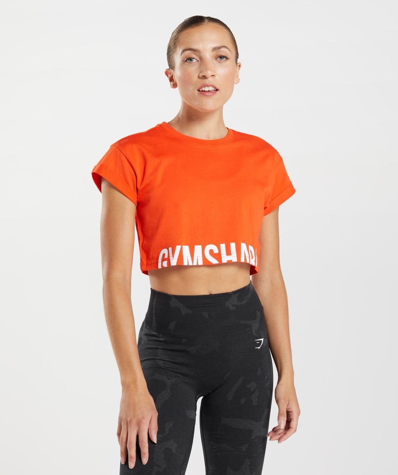 Gymshark Fraction Crop Top πιπέρι κόκκινο