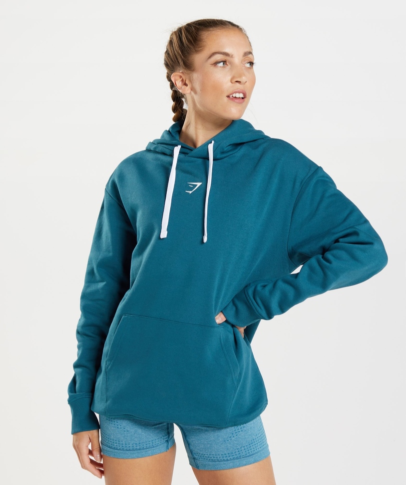 Gymshark Fraction Hoodie μπλε του Ατλαντικού