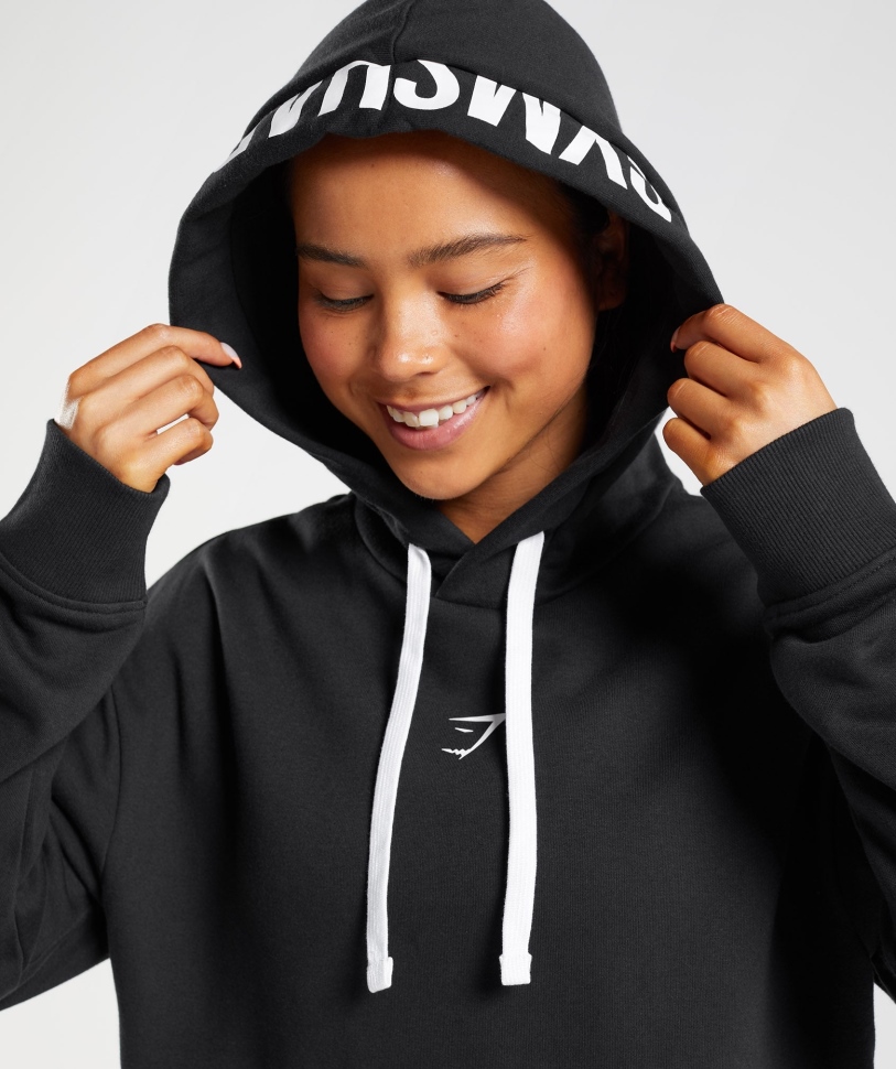Gymshark Fraction Hoodie μαύρο-άσπρο