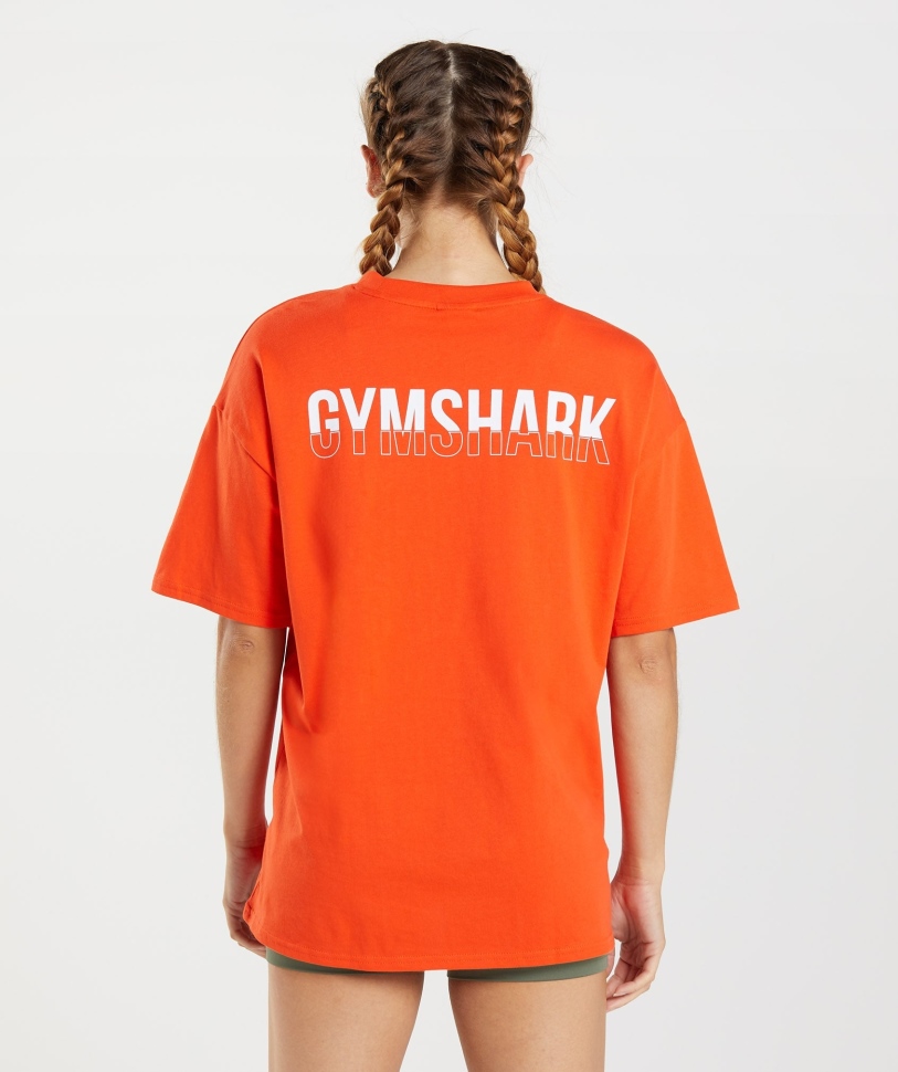 Gymshark Fraction μεγάλο μπλουζάκι πιπέρι κόκκινο