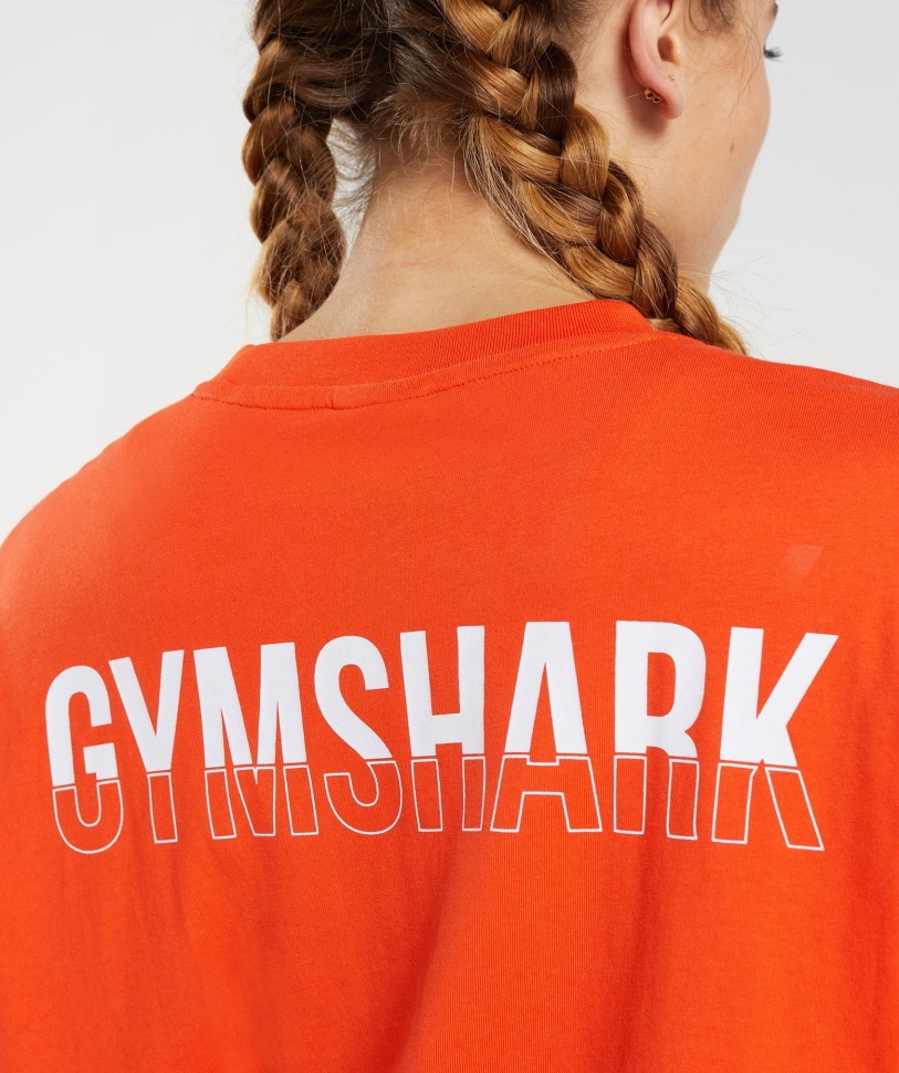 Gymshark Fraction μεγάλο μπλουζάκι πιπέρι κόκκινο