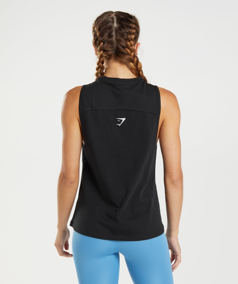 Gymshark Fraction Tank μαύρο-άσπρο