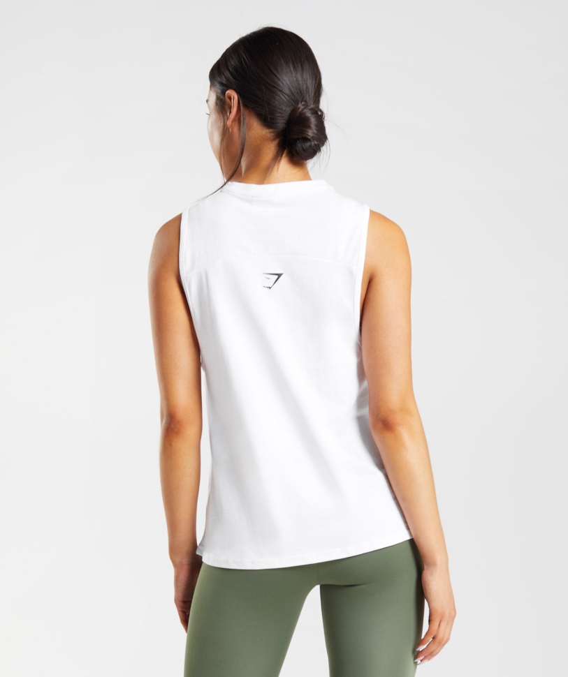 Gymshark Fraction Tank λευκό