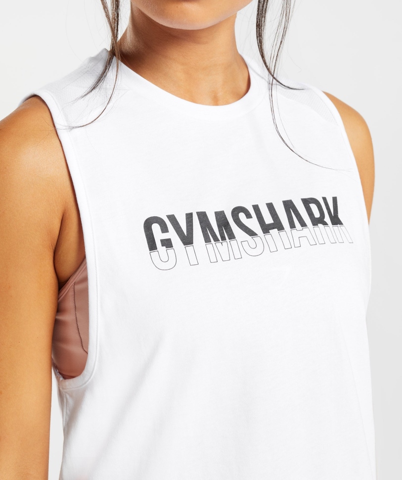 Gymshark Fraction Tank λευκό