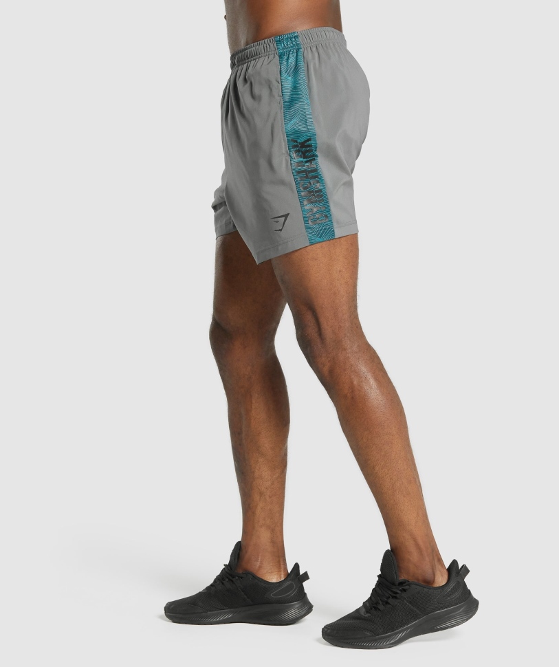 Gymshark γραφικό αθλητικό σορτς γκρι