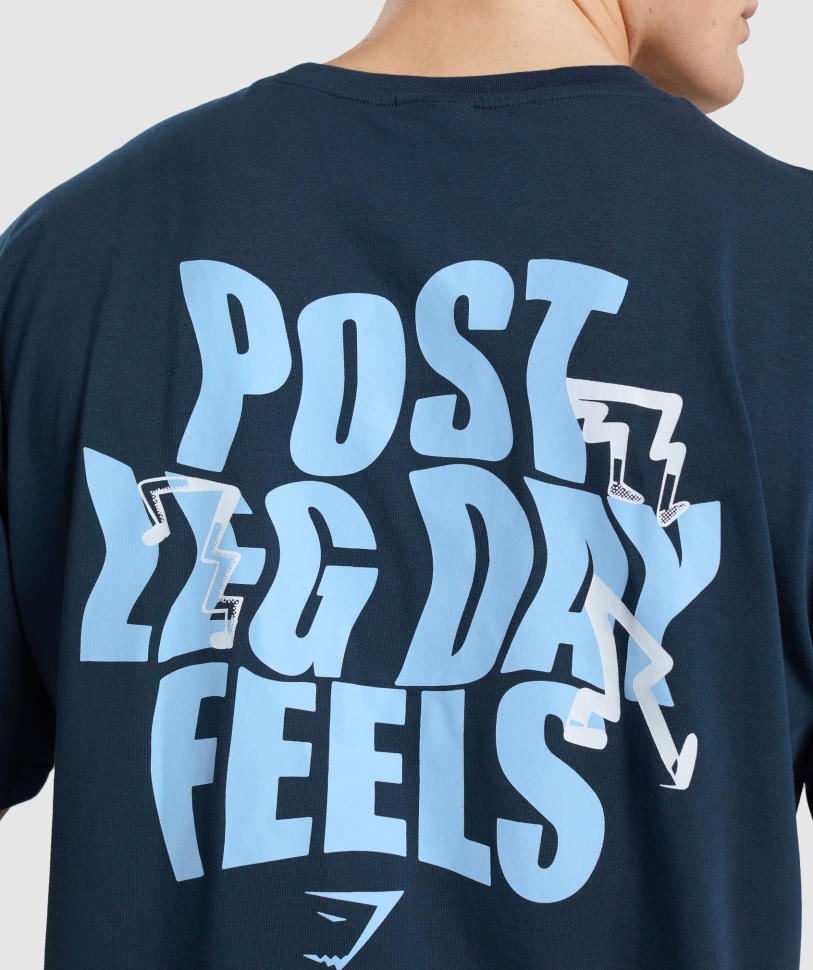 Gymshark Leg Day υπερμεγέθη T-shirt Navy