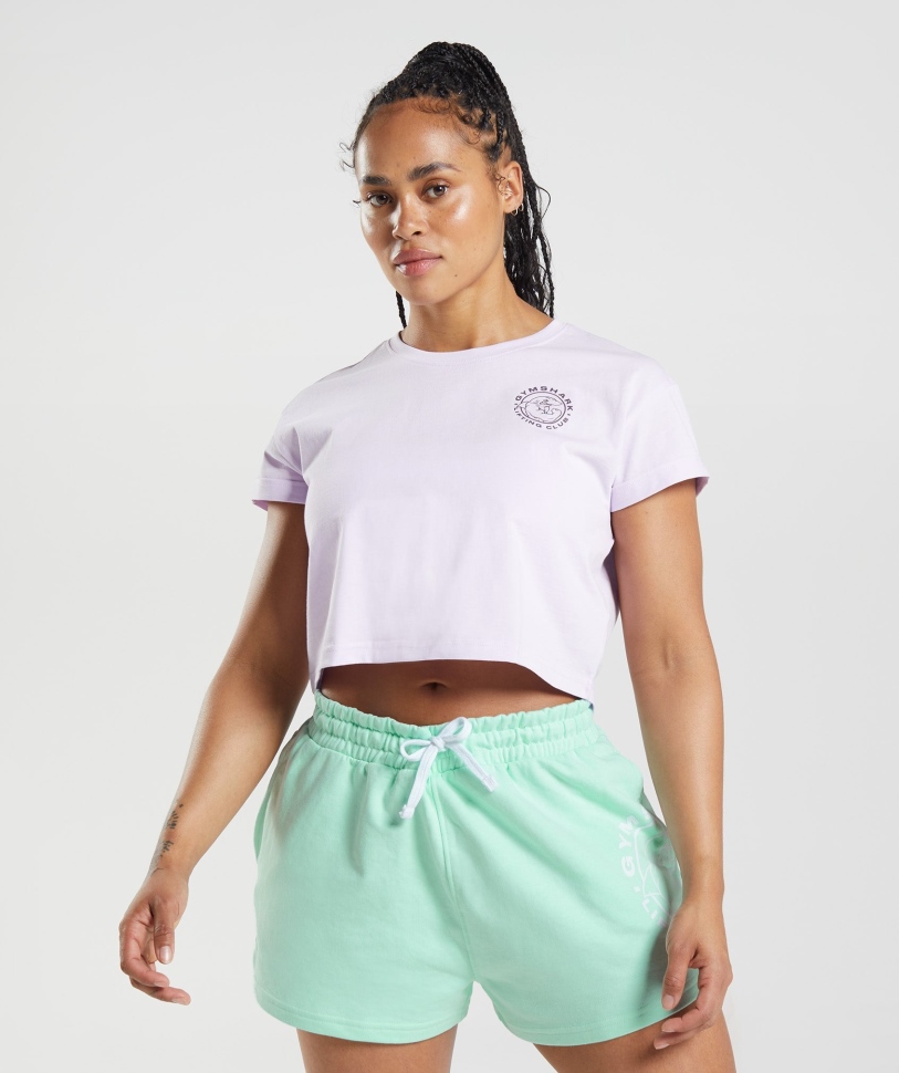 Gymshark Legacy Crop Top ξεθωριασμένο λιλά