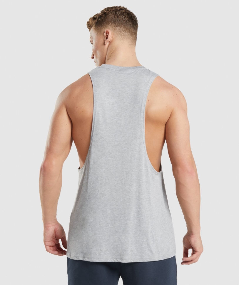 Gymshark Legacy Drop Arm Tank ανοιχτό γκρι πυρήνα Marl