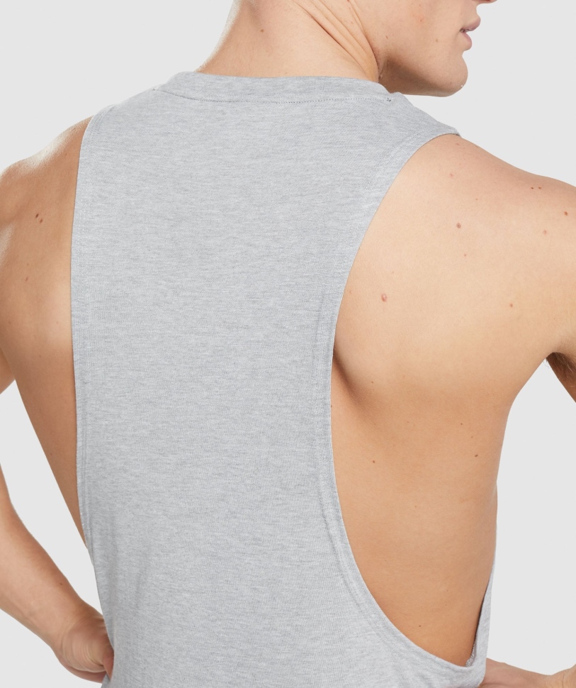Gymshark Legacy Drop Arm Tank ανοιχτό γκρι πυρήνα Marl