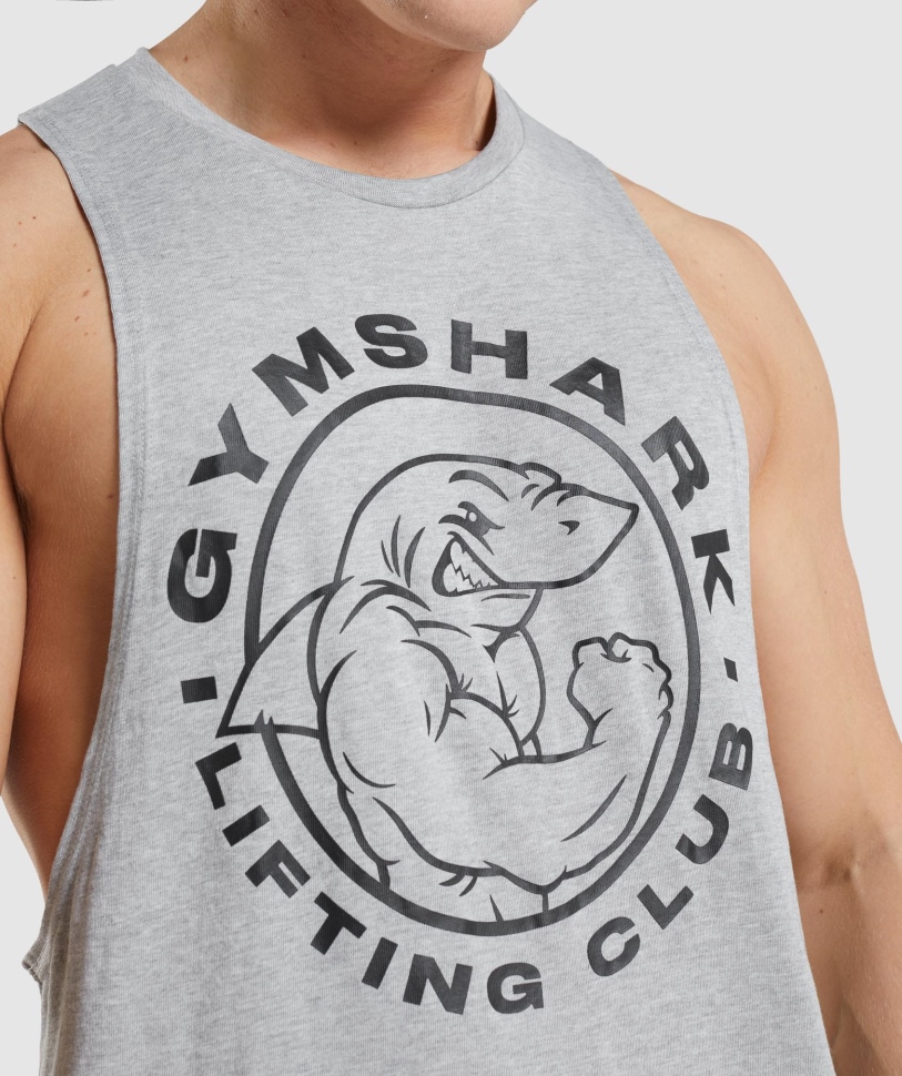 Gymshark Legacy Drop Arm Tank ανοιχτό γκρι πυρήνα Marl