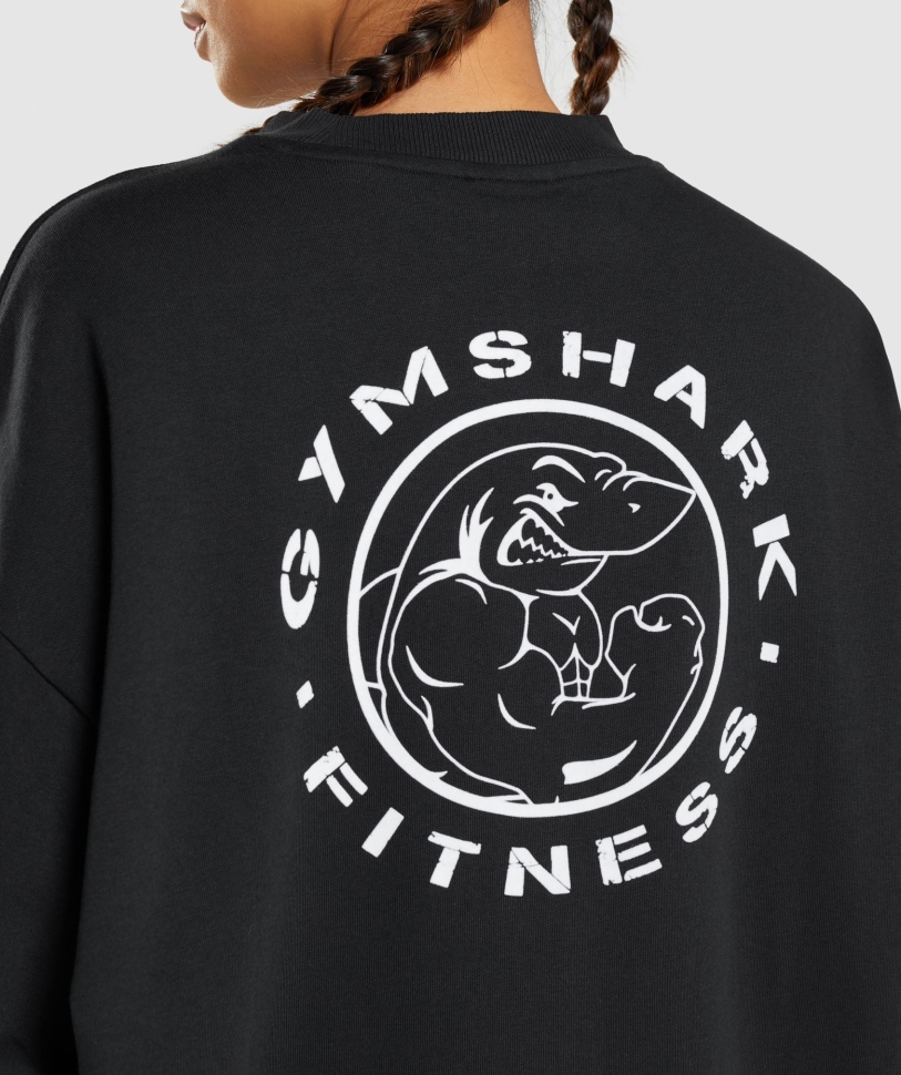 Gymshark Legacy γραφικό φούτερ μαύρο