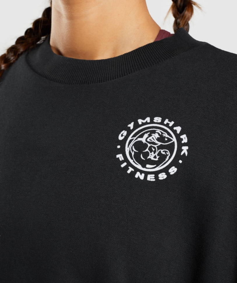 Gymshark Legacy γραφικό φούτερ μαύρο