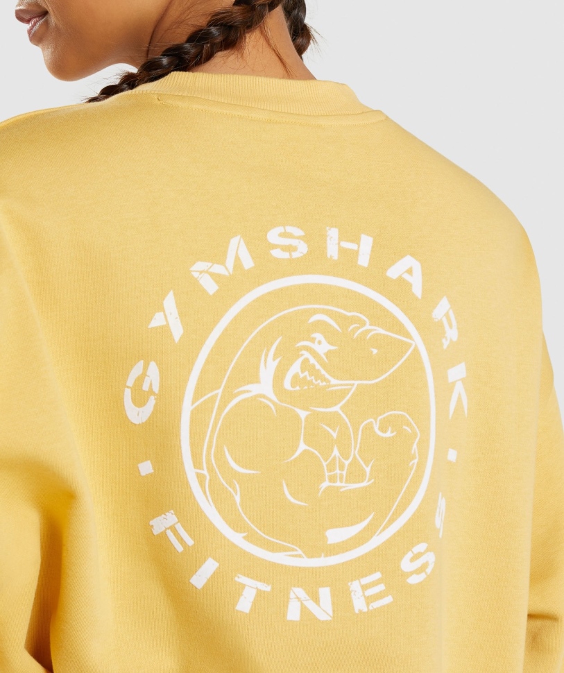 Gymshark κληρονομιά γραφικό φούτερ κίτρινο