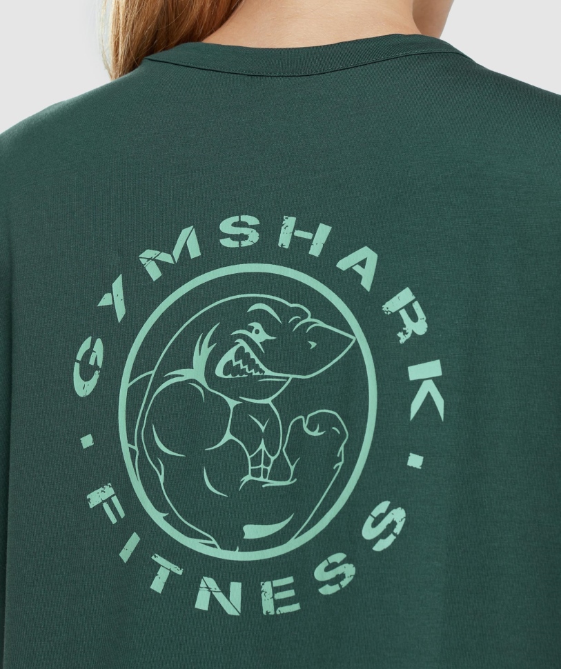 Gymshark Legacy γραφικό μπλουζάκι σκούρο πράσινο