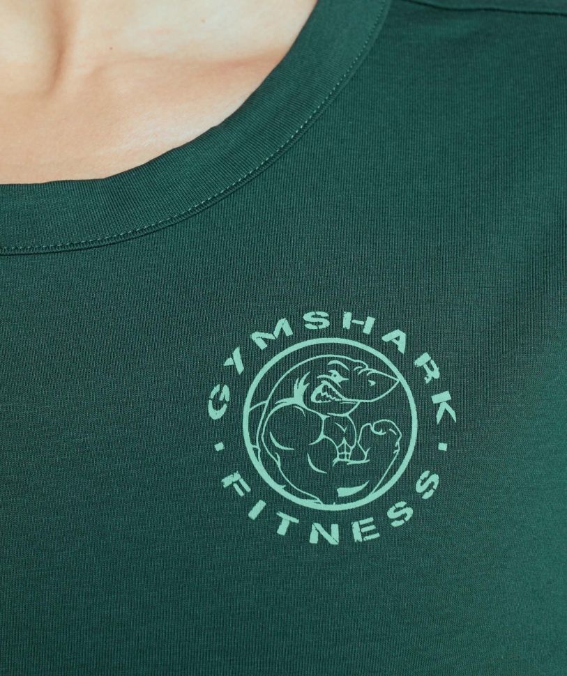 Gymshark Legacy γραφικό μπλουζάκι σκούρο πράσινο