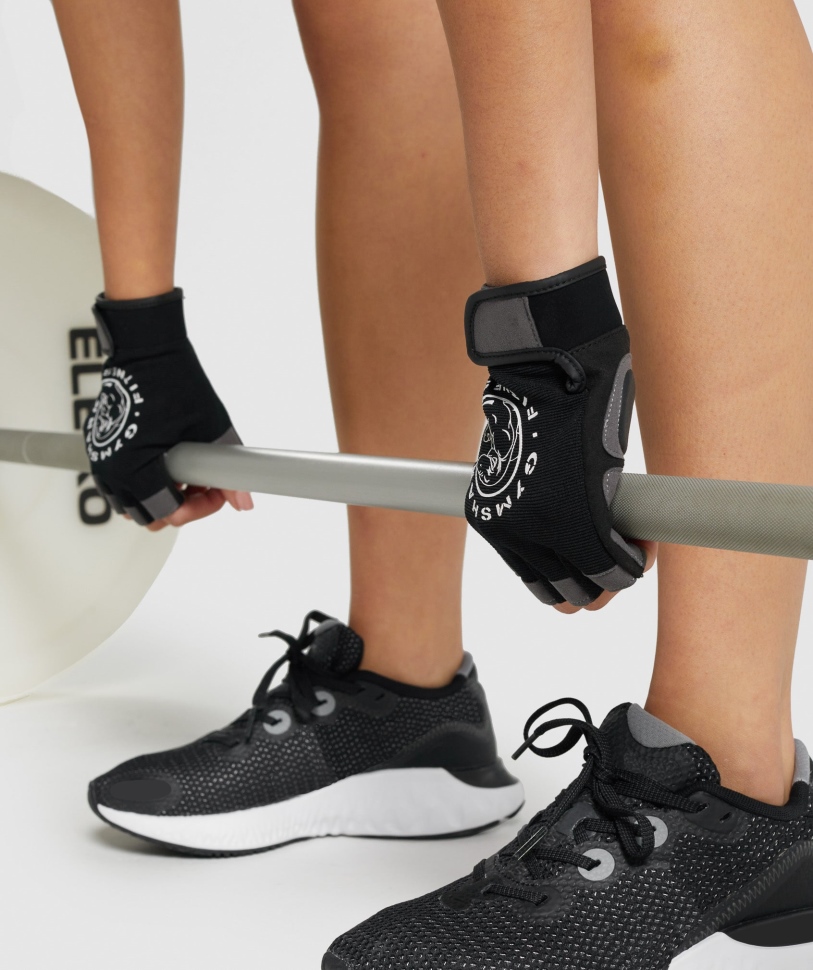 Gymshark Legacy γάντια ανύψωσης μαύρα