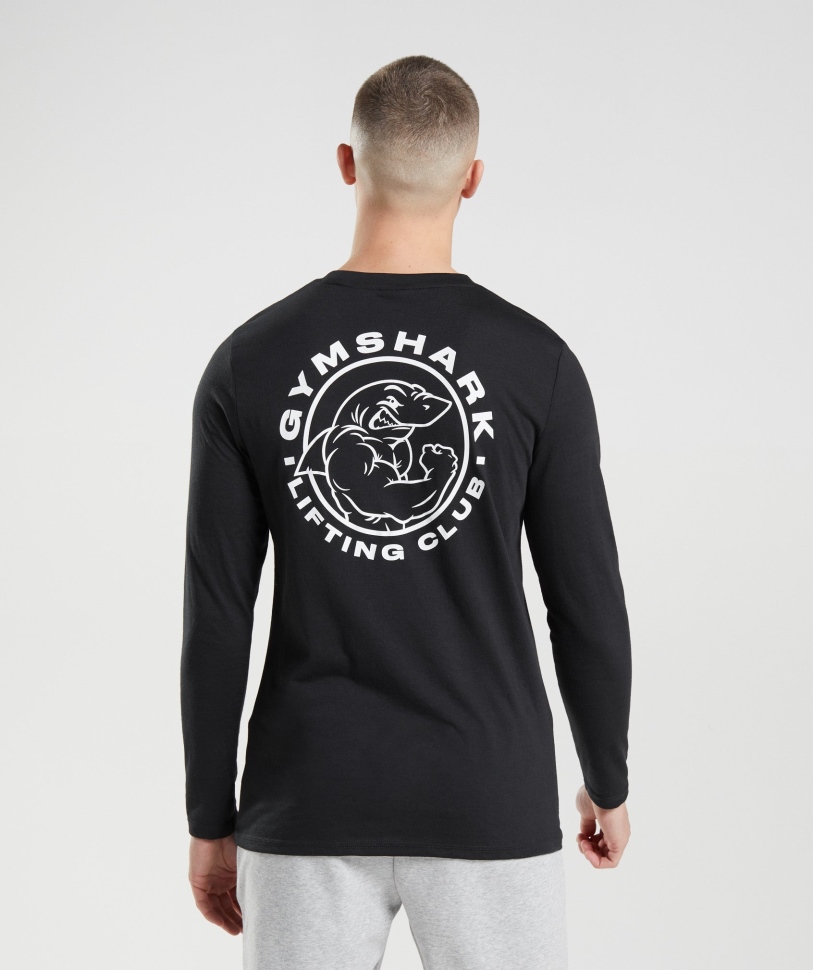 Gymshark Legacy μακρυμάνικο μπλουζάκι μαύρο