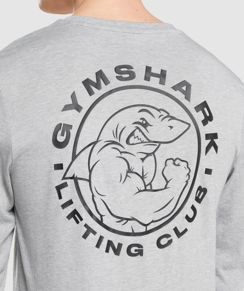 Gymshark Legacy μακρυμάνικο μπλουζάκι ανοιχτό γκρι πυρήνα Marl