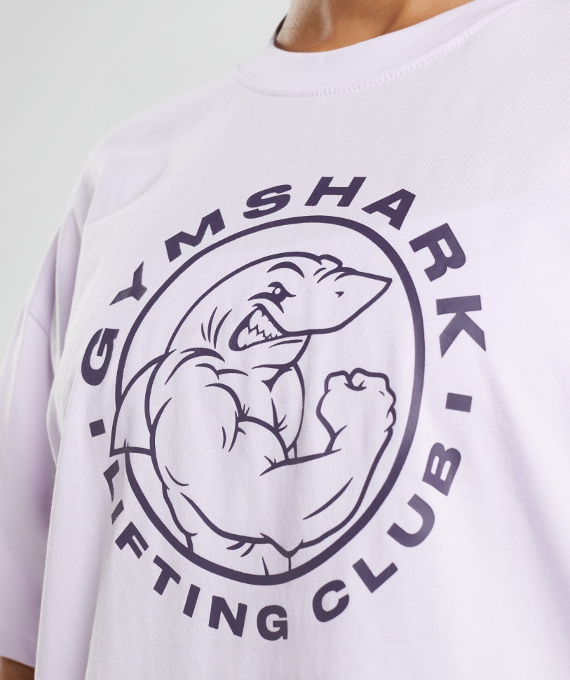 υπερμεγέθη μπλουζάκι Gymshark Legacy, ξεθωριασμένο λιλά