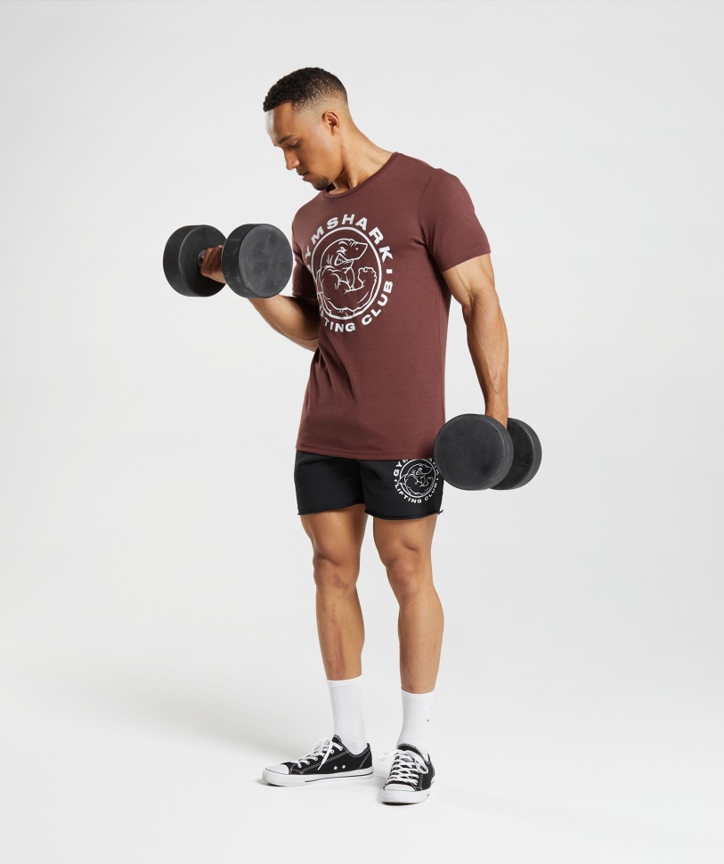 Gymshark Legacy T-shirt σε καφέ κερασι