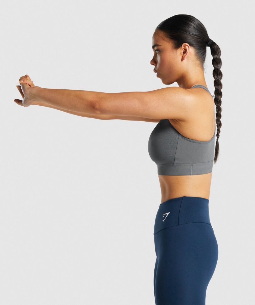 Gymshark ελαφρύ αθλητικό σουτιέν υψηλής στήριξης κάρβουνο