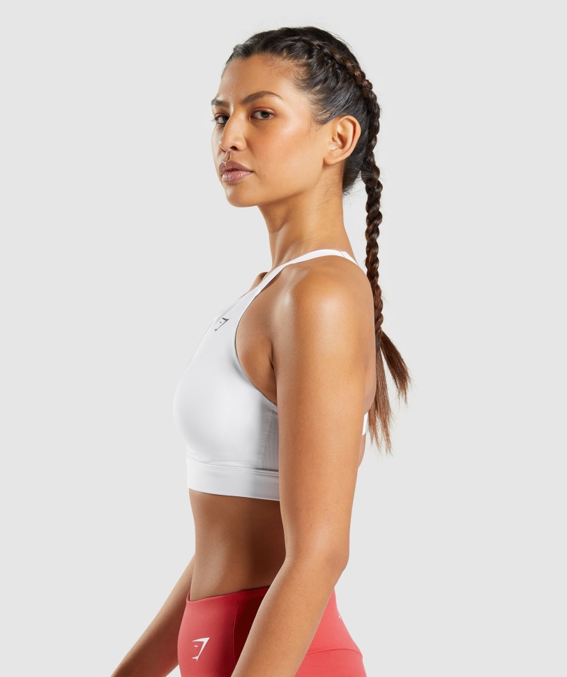 Gymshark Mesh λαιμόκοψη 2.0 αθλητικό σουτιέν λευκό