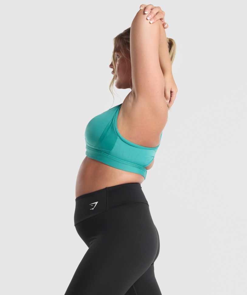 γαλαζοπράσινο αθλητικό σουτιέν με πλέγμα Gymshark