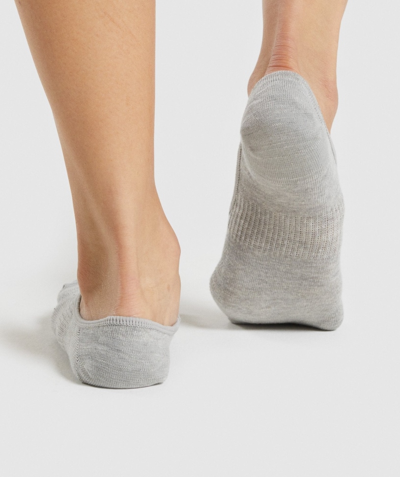 Gymshark No Show κάλτσες 3pk λευκό-ανοιχτό γκρι Marl-μαύρο