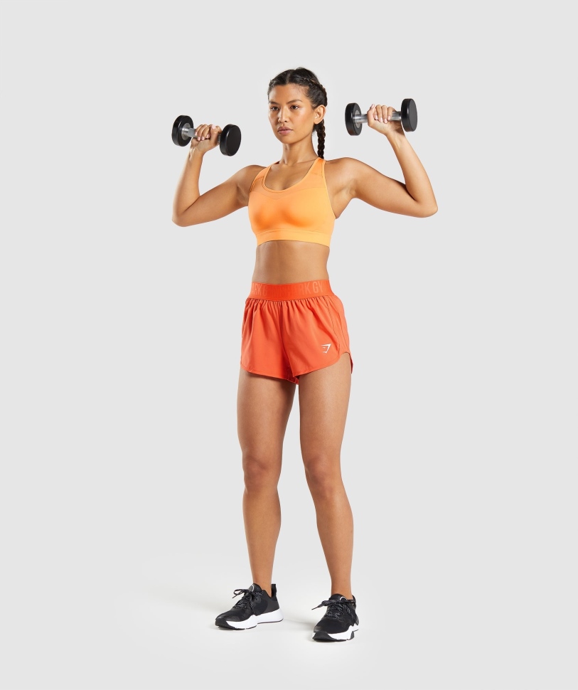 αθλητικό σουτιέν Gymshark με ανοιχτή πλάτη βερίκοκο πορτοκαλί