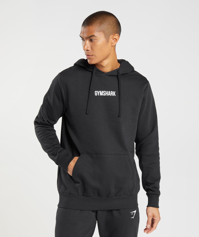 μαύρο Hoodie με περίγραμμα γυμναστηρίου