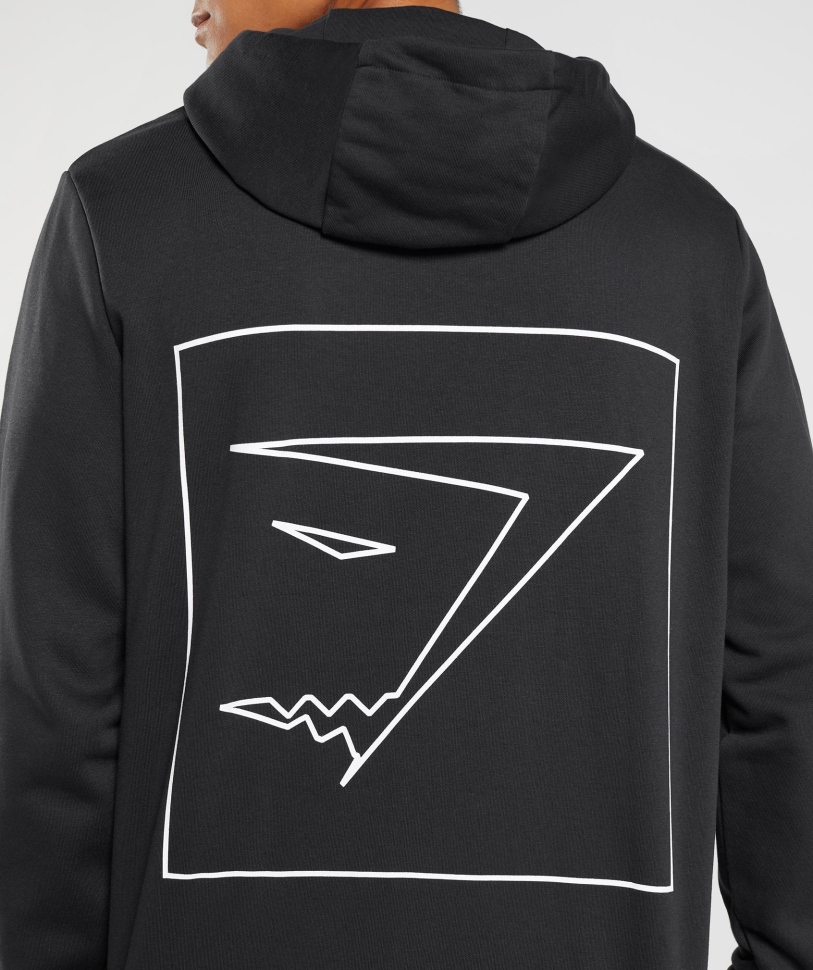 μαύρο Hoodie με περίγραμμα γυμναστηρίου