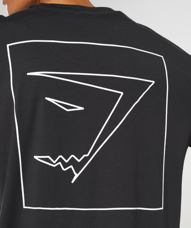 υπερμεγέθη μπλουζάκι με περίγραμμα Gymshark μαύρο