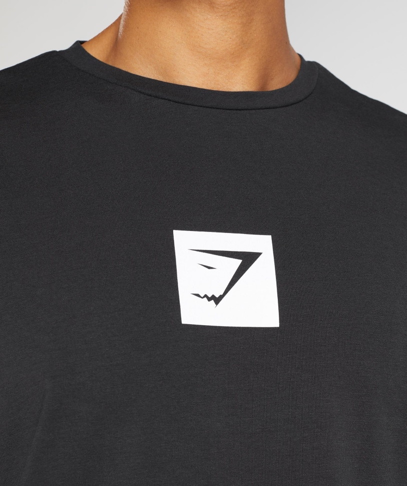 Gymshark περίγραμμα μπλουζάκι μαύρο