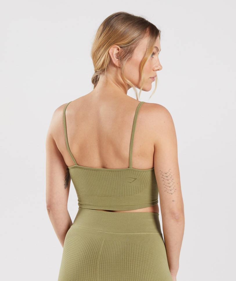 Gymshark Pause απρόσκοπτη Bralette Griffin Green