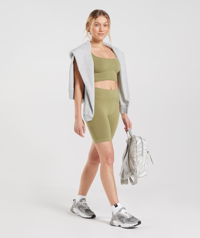 Gymshark Pause απρόσκοπτη σορτς ποδηλασίας γρύπα πράσινο