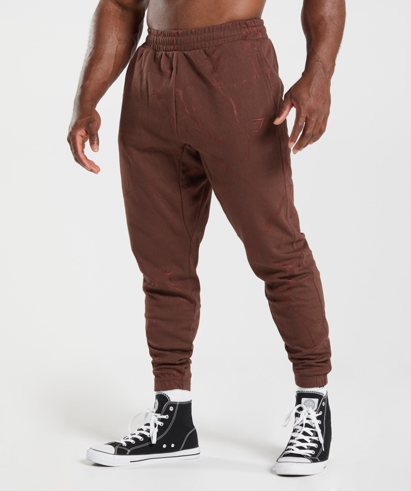Gymshark Power Joggers Cherry Brown Print